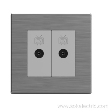 2Gang TV Socket Stainless Steel Cover wall socket